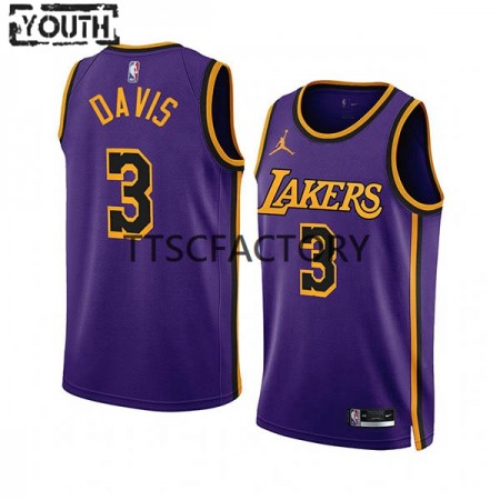 Maglia NBA Los Angeles Lakers Anthony Davis 3 Jordan 2022-23 Statement Edition Viola Swingman - Bambino